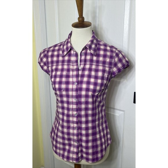 L.O.G.G. Label of Graded Goods by H&M Plaid Shirt Purple White Size 4 - Picture 1 of 9